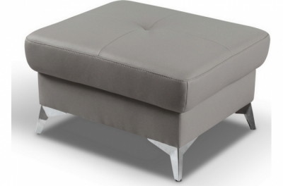 pouf soreno en cuir italien haut de gamme vachette, coloris gris