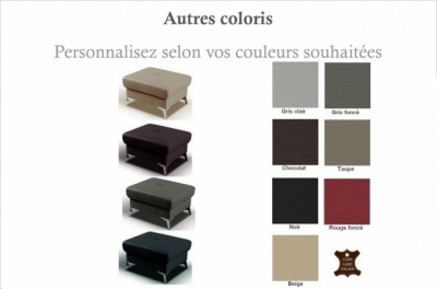 pouf soreno en cuir italien haut de gamme vachette, couleur personnalisée