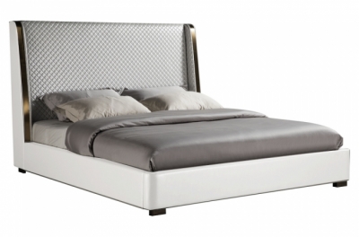 lit design de luxe perfecto, avec sommier à lattes, blanc, 180x200