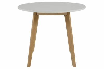 table à manger rania en bois avec un plateau blanc