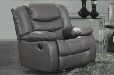 fauteuil 1 place relaxation en cuir italien relaxis, gris foncé