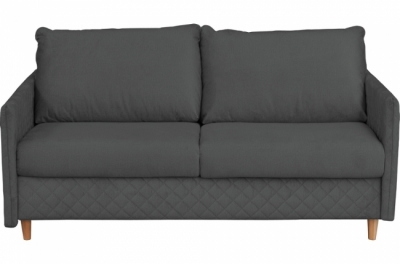 canapé 3 places convertible en velours de luxe sanremo, couchage quotidien, gris foncé