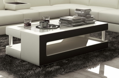 table basse design de qualité, blanc et noir, xeri