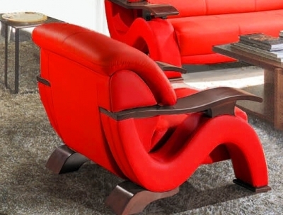 fauteuil 1 place en cuir supérieur luxe haut de gamme italien tentation, rouge