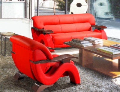 canapé 3 places en cuir supérieur luxe haut de gamme italien tentation, rouge