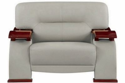 fauteuil 1 place en cuir luxe haut de gamme, tentation. gris clair