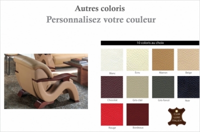 fauteuil 1 place en cuir supérieur luxe haut de gamme italien tentation, couleur personnalisée