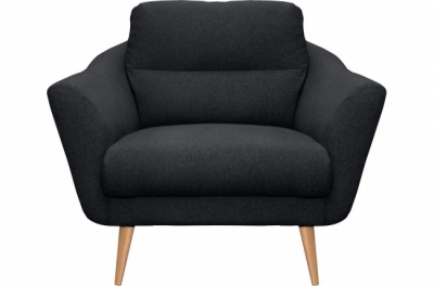fauteuil en tissu luxe 1 place, trendy noir (gris très sombre)