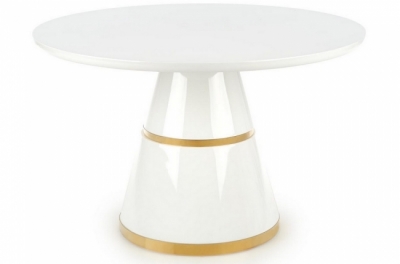 table ronde vego blanc laqué et doré, de diamètre 120 cm 