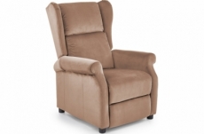 fauteuil relax manuel, velours beige de qualité, agnelo 2