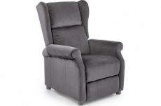 fauteuil relax manuel, velours gris de qualité, agnelo 2