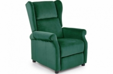 fauteuil relax manuel, velours vert de qualité, agnelo 2
