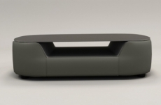 table basse design, plateau de verre foncé, alesia, gris foncé