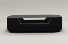 table basse design, plateau de verre foncé, alesia, noir