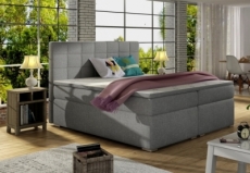 Ensemble lit + sommier + matelas - velours beige - 180x200 cm - corsica -  Mobilier Privé