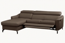 - canapé d'angle relax en cuir de luxe italien avec relax électrique et coffre, ambert, taupe, angle gauche