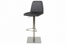 tabouret design en simili cuir noir, amsterdam