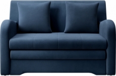 joli canapé convertible avec rangement en velours bleu foncé, ariel