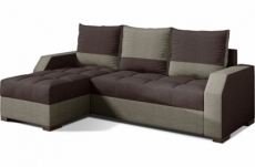 solde de la commande: canapé d'angle convertible - arte - en tissu de qualité - marron et beige, 3/4 places, angle gauche (vu de face), total commande 773 euros