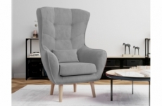 fauteuil 1 place en tissu velours catégorie luxe, gris, artiste