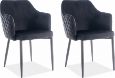 Lot de 4 chaises astria en cuir artificiel, noir - Mobilier Privé