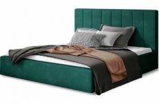 lit double en tissu velours de qualité luxe, aude, vert, 200x200