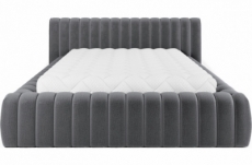 lit double avec coffre carino velours de qualité luxe capitonné, gris foncé, 140x200
