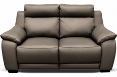 canapé 2 places avec 2 relax en 100% tout cuir épais luxe italien  - 2 relax électriques,  taupe. bern