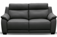 canapé 2 places avec 2 relax en 100% tout cuir épais luxe italien  - 2 relax électriques,  anthracite. bern