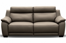 canapé 3 places avec 2 relax en 100% tout cuir épais luxe italien  - 2 relax électriques,  taupe. bern
