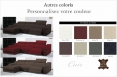 - canapé d'angle double relax en cuir de buffle italien de luxe 5 places birelax, couleur personnalisée, angle gauche