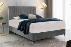 ensemble lit + sommier + matelas tissu velours gris - 160x200 cm - blasio de venesetti