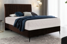 ensemble lit + sommier + matelas blasio de venesetti - velours chocolat - 180x200 cm