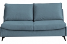 canapé 3 places convertible en velours de luxe bogar, bleu