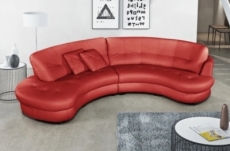 canapé en cuir italien de luxe 5/6 places bretini rouge foncé, côté accoudoir droit