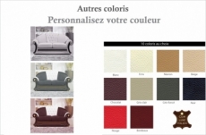 canapé 2 places en cuir luxe italien bristol, couleur personnalisée