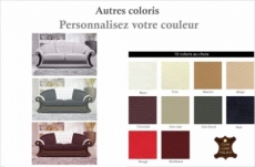 canapé 3 places en cuir luxe italien bristol, couleur personnalisée