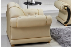 fauteuil 1 place en cuir luxe italien bristol, beige