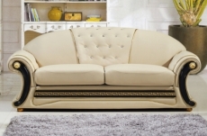 canapé 3 places en cuir luxe italien bristol, beige