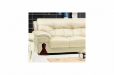 canapé 2 pièces oxford en cuir luxe italien vachette, écru