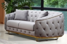 canapé 2 places - gris foncé - en tissu velours de qualité luxe, luxor
