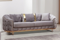 canapé 3/4 places - gris foncé - en tissu velours de qualité luxe, luxor