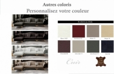 canapé d'angle en cuir buffle italien de luxe 6/7 places - palace, couleurs personnalisées, angle gauche