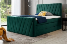 ensemble boxspring complet 180x200 tête de lit + sommiers + matelas + surmatelas candy - velours luxe vert