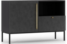 très jolie commode de dimensions 120x40x80 cm, noir mat - lancaster