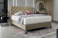 ensemble lit + sommier + matelas - velours beige - 180x200 cm - corsica