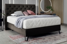 ensemble lit + sommier + matelas - velours choco - 160x200 cm - corsica