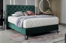 ensemble lit + sommier + matelas - velours vert foncé - 160x200 cm - corsica