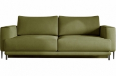 canapé 3/4 places convertible et espace de rangement - vert olive - en tissu de qualité, dany