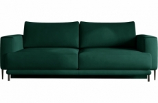 canapé 3/4 places convertible et espace de rangement - vert - en tissu de qualité, dany